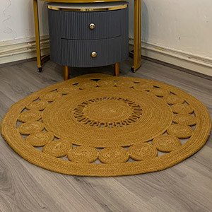Glory Jute Carpet | Round Handwoven Jute Rug with Natural Fibers